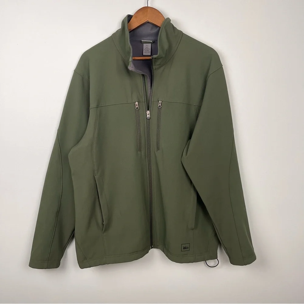 REI Olive Green Jacket Men's XL - Picture 2 of 9